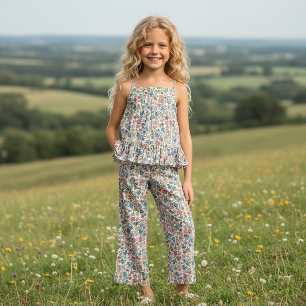 NWT Polo Ralph Lauren Girls Floral Cotton Batiste Set Summer Vacation Twee